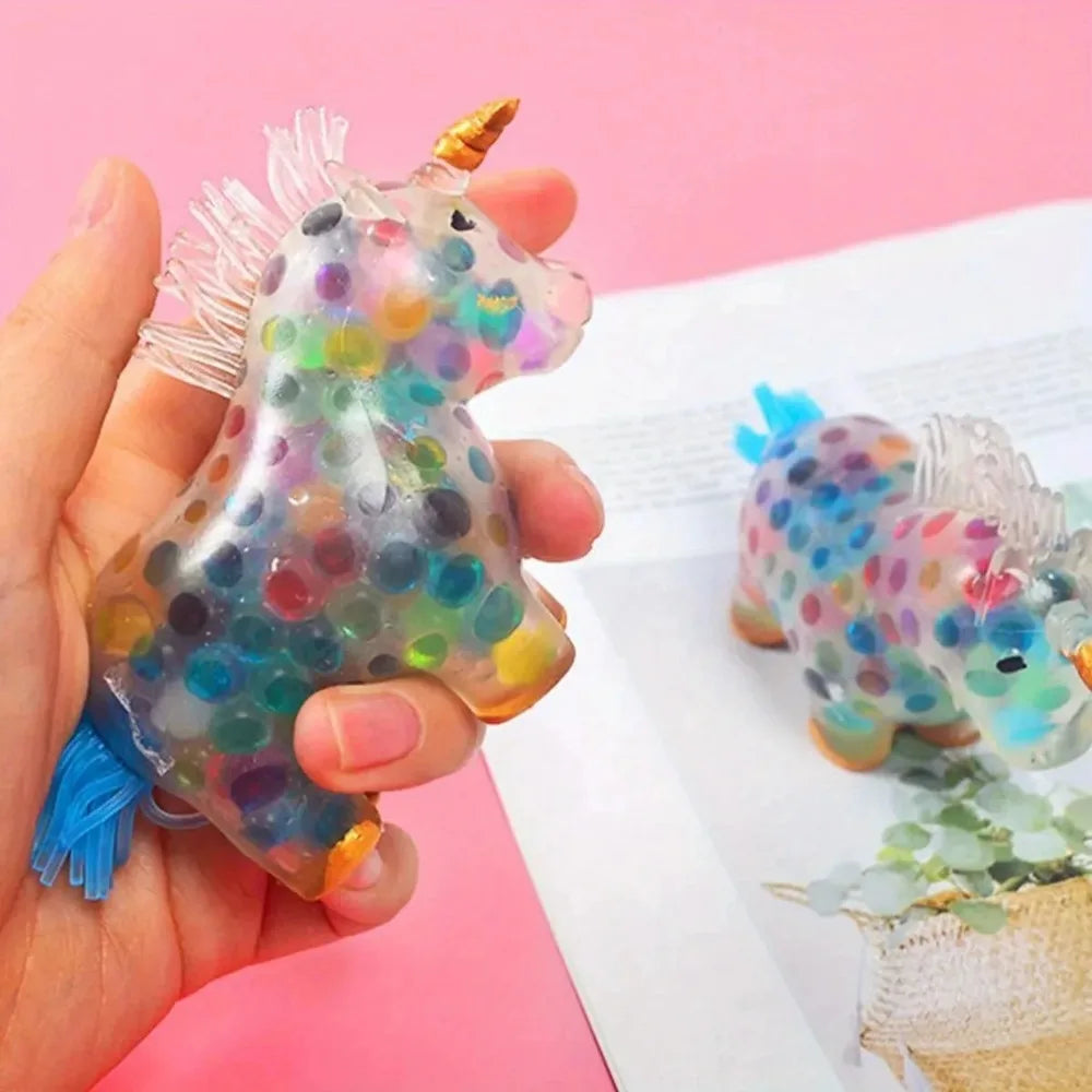 Unicorn Stress Balls Toy Heal Your Mood Unicorn Squeeze Toy Stress and Anxiety Relief Unicorn Ball Toy Colorful Gel Water