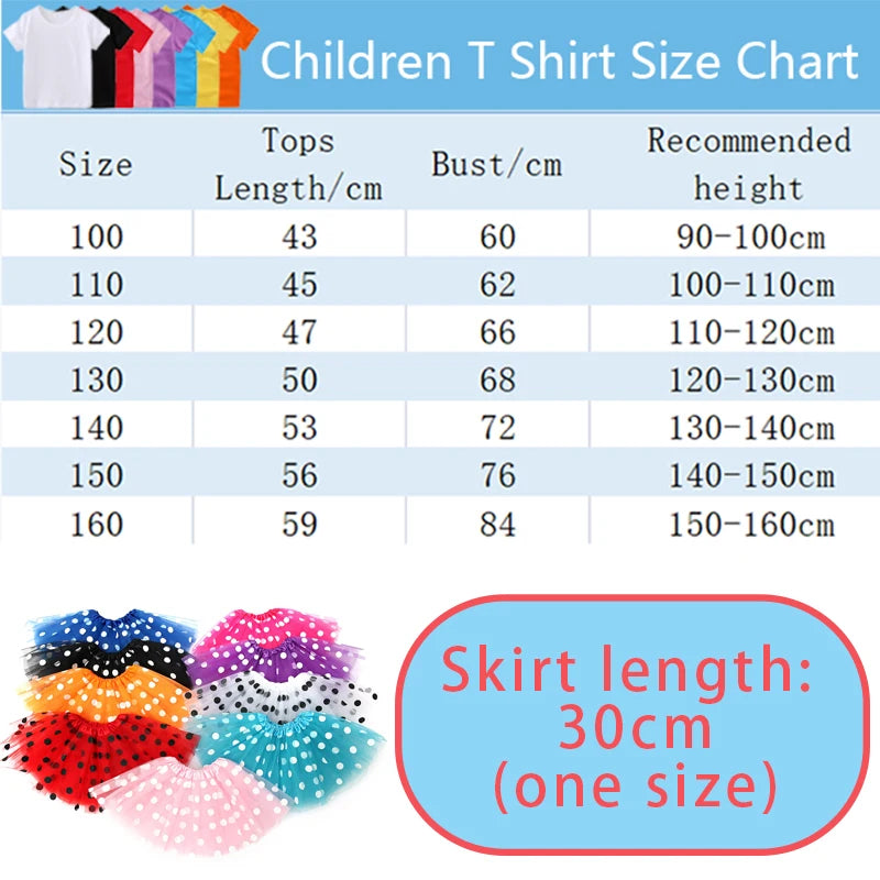 Lilo Stitch Birthday T Shirt Girl Clothes Set Cute Number Printed Tees+skirt Kid Clothing Outfit Polka Dot Skirts Tops 2pcs Suit