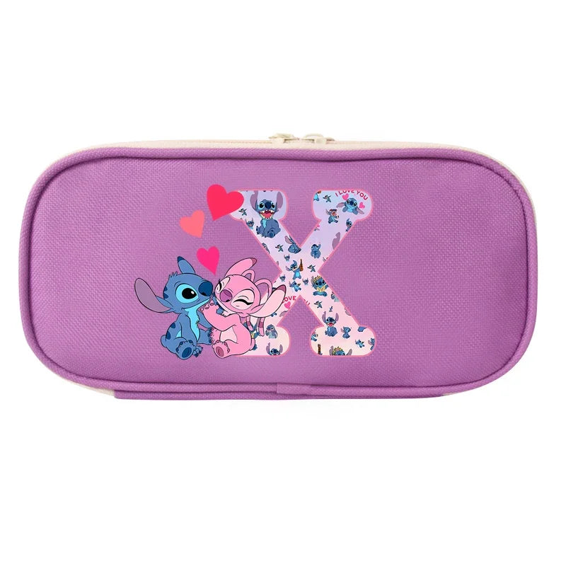 Lilo&Stitch Pencil Box Letter A B C Student School Supplies Stationery Kids Penbag Pencilcase Kawaii Boy Girl Birthday Cute Gift