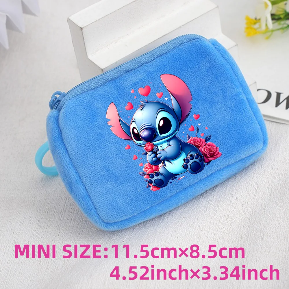 Lilo Stitch Kids Anime Plush Coin Purse Girls Boys Cute Mini Wallet Cartoon Moneybag Kids Storage Bag Pendant Birthday Gifts