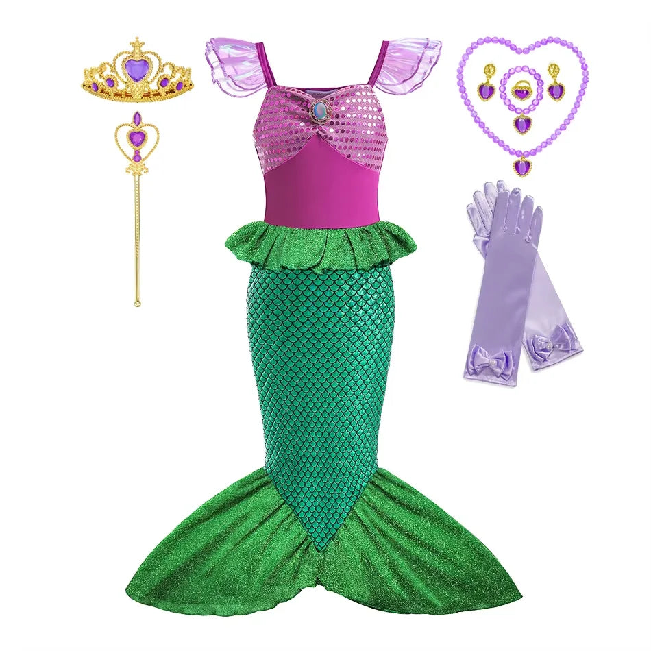 New Girl Dresses Princess Costume Kids Mermaid Cosplay Costume Kids Carnival Birthday Party Prom Costume Party Dresses For girls