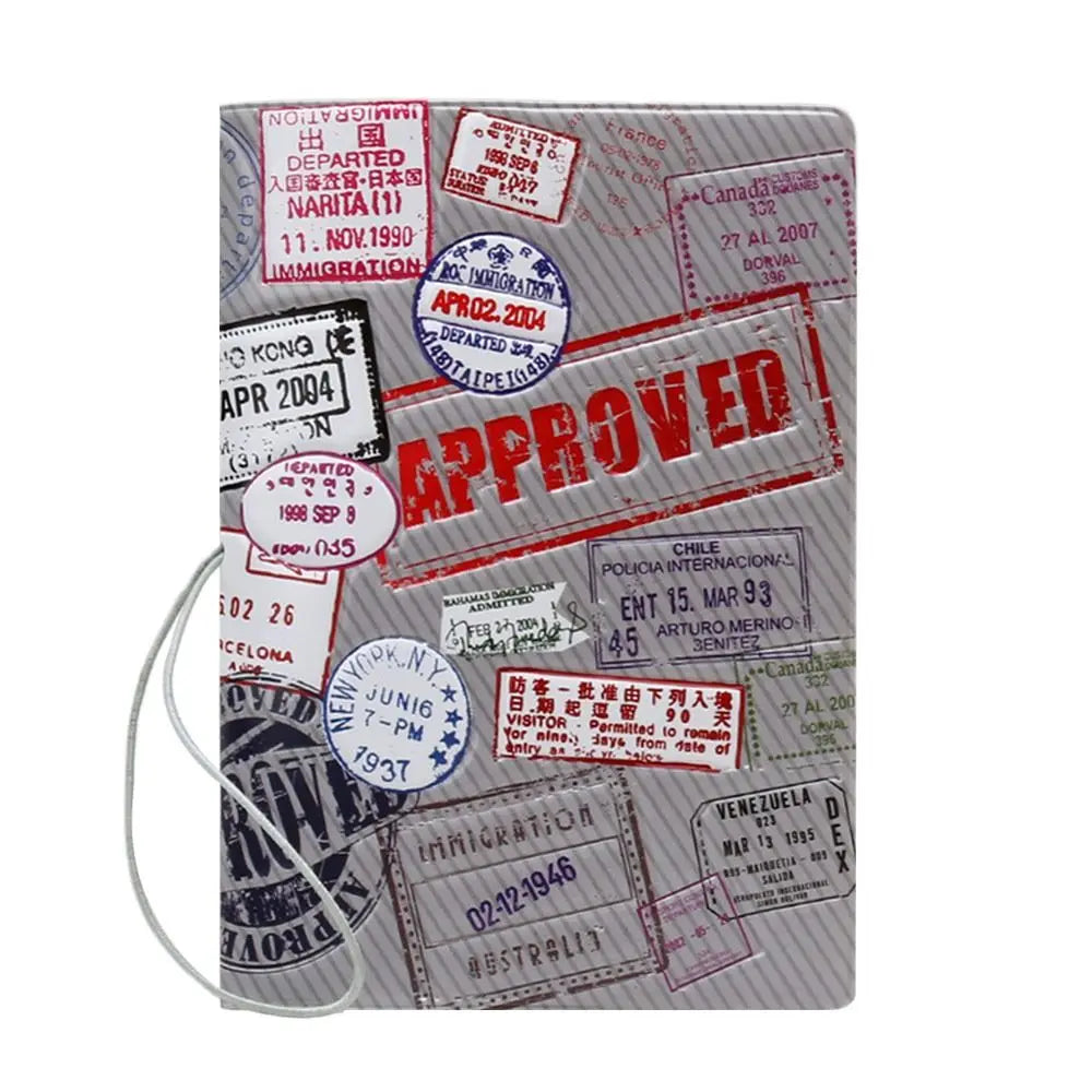 Gift Cartoon Girl Passport Cover PU Waterproof Certificate Protective Sheath Card Holder Multi-function ID Card Holder Unisex