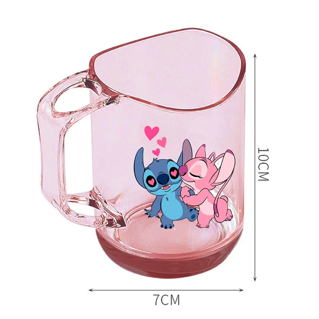 Stitch Lilo and Stitch animation peripheral cartoon printed transparent resin mouthwash and toothbrush cup anti-fall water cup