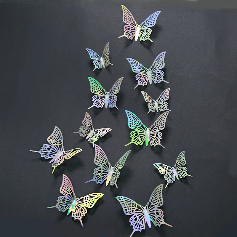 Iridescent Paper Leaf Snowflakes Garland Mermaid Birthday Tea Party Hanging Leaves Star Streamer Xmas New Year Banner Decoration
