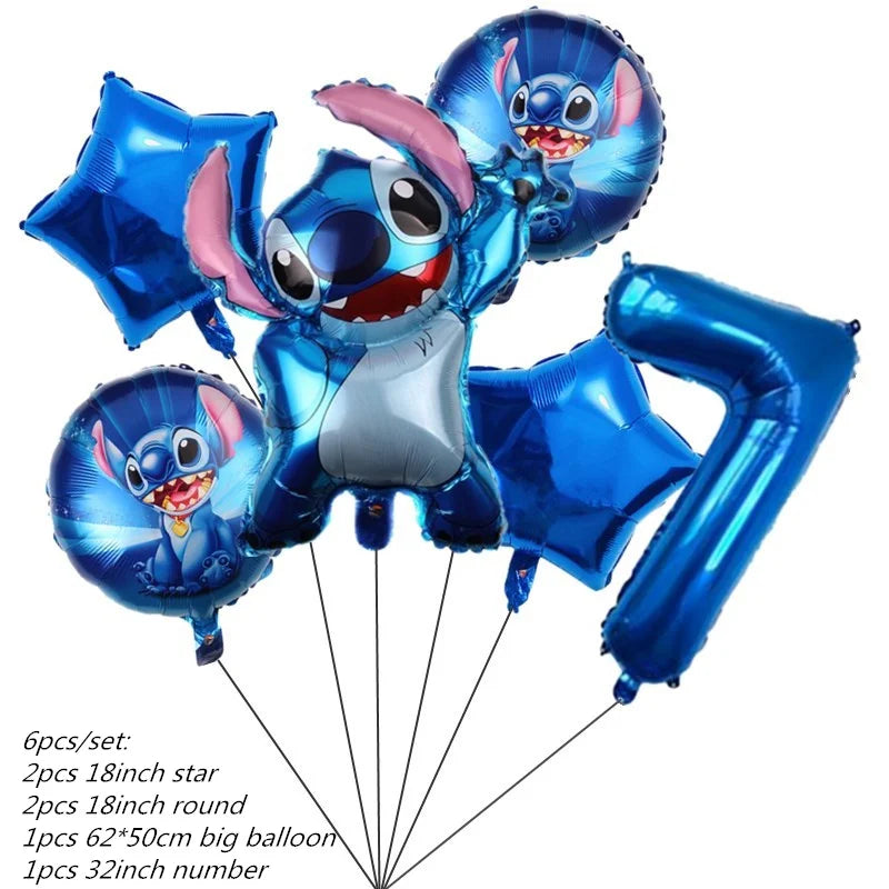 Lilo Stitch Party Supplies Paper Cup Plate Balloon Tablecloth Cake Toppers For Kid Boy Birthday Party Decoration Baby Shower
