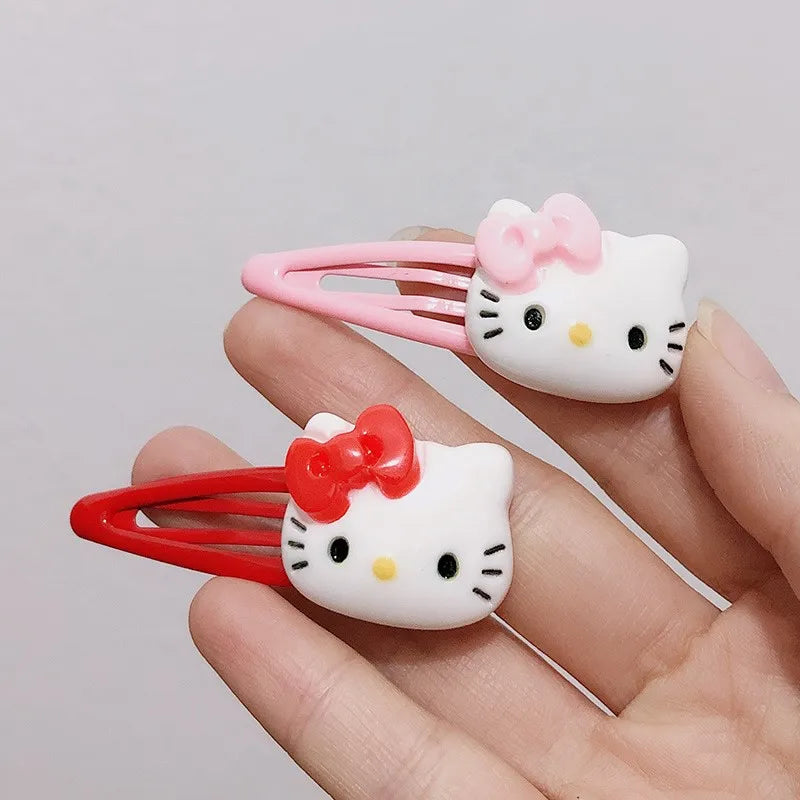 2PCS Girl Hair Clip Kawaii Cartoon BB Hair Clip Girl Hairs Accessories Headwear Bangs Clip Bow HairClips Gift Festival gifts