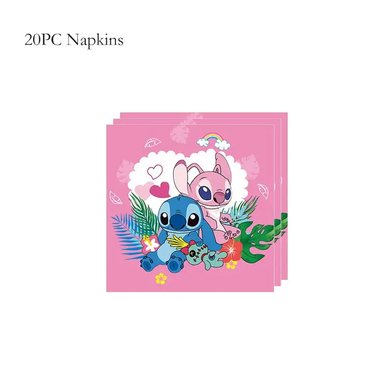 Stitch Birthday Party Supplies Stitch Tableware Set Balloons Backdrop Banner Plates Napkins Tablecloth Birthday Theme Stitch
