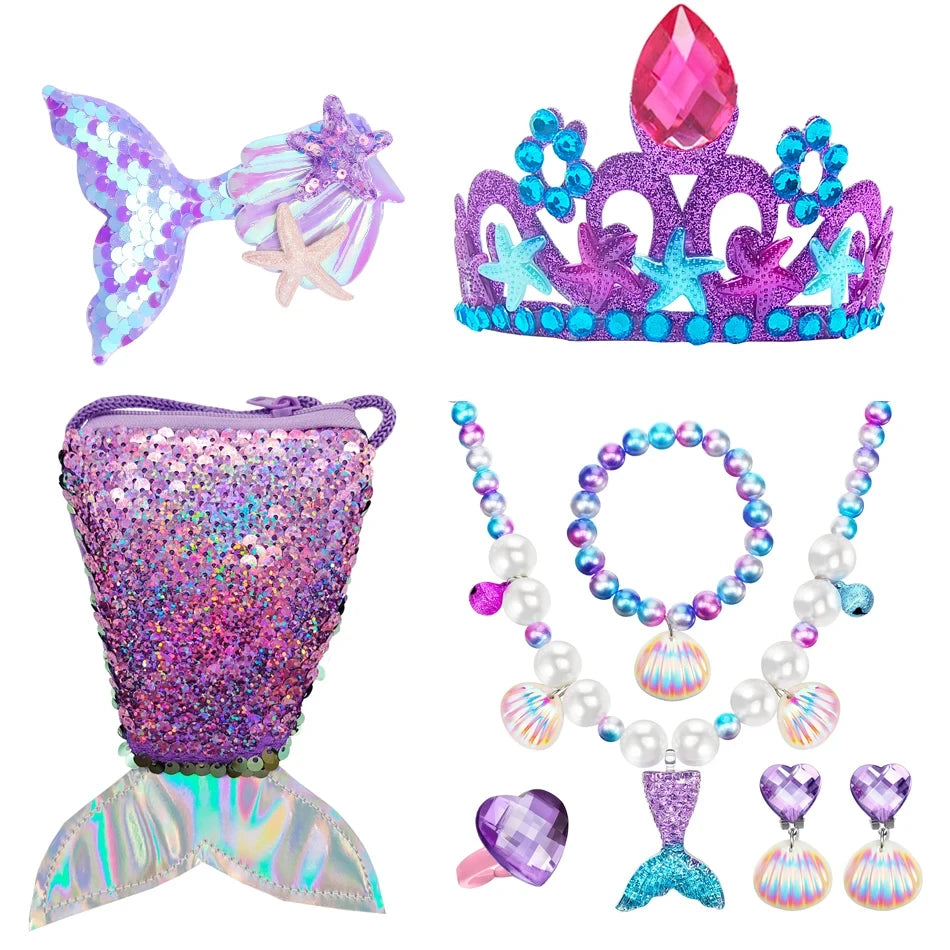 Mermaid Princess Girl Dress Movie Style Costume Kids Stage Costume Girls Fish Scale Decoration Sequins Big Bow Tutu Gown