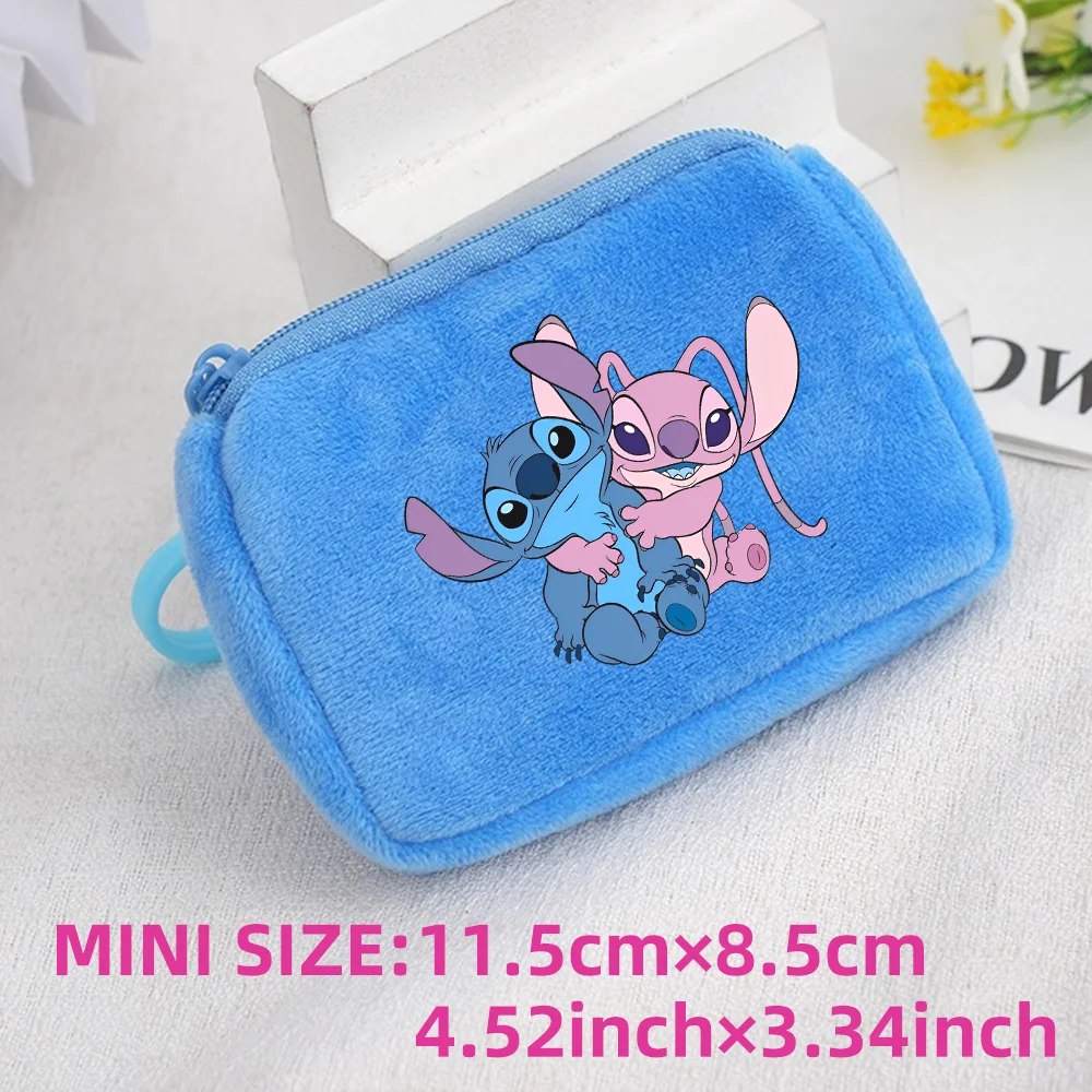 Lilo Stitch Kids Anime Plush Coin Purse Girls Boys Cute Mini Wallet Cartoon Moneybag Kids Storage Bag Pendant Birthday Gifts