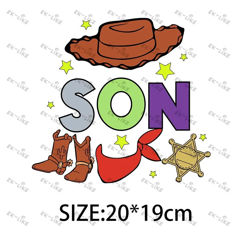 Dad Squad King Lion Toy Story Mickey Stitch Happy Father's Day Iron on Picture on Clothes Strong viscosity Diy Craft