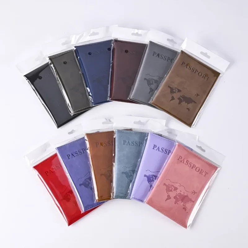 Unisex Airplane Passport Cover Women Men Travel Passport Case Leather Pink Cute Passport Wallet Purse Girl Card Holder Bags