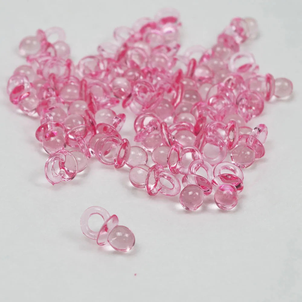 50Pcs Transparent Acrylic Mini Pacifier Baby Shower Girl Boy Birthday Holiday Party Table Decoration Supplies Game Decoration