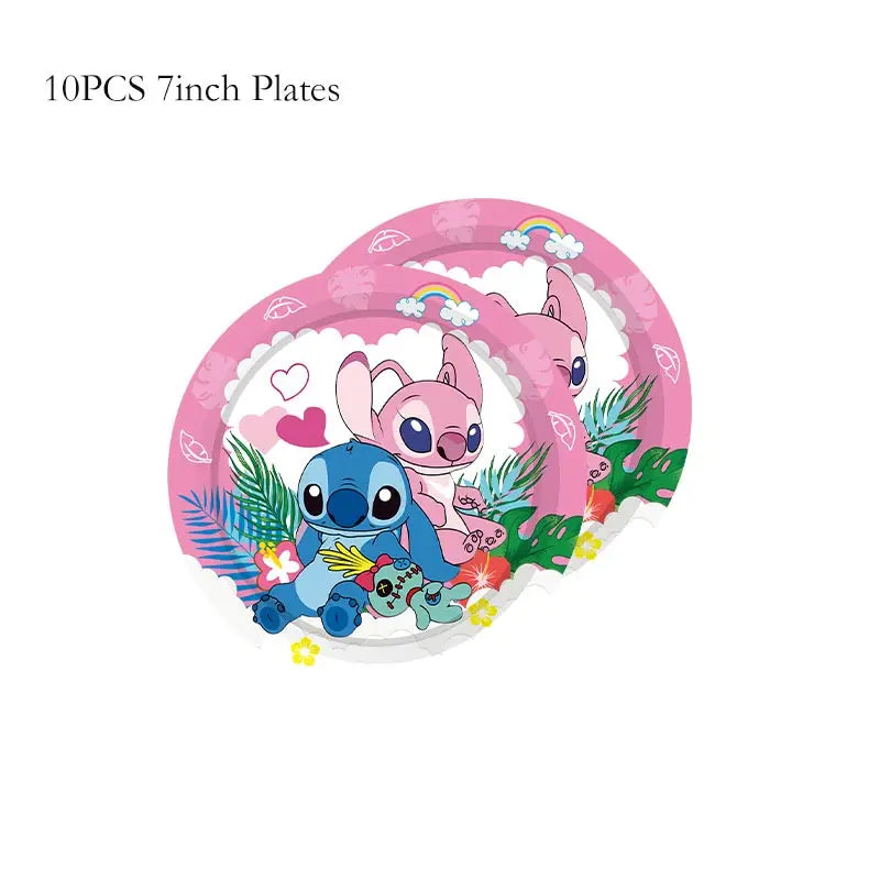 Stitch Birthday Party Supplies Stitch Tableware Set Balloons Backdrop Banner Plates Napkins Tablecloth Birthday Theme Stitch