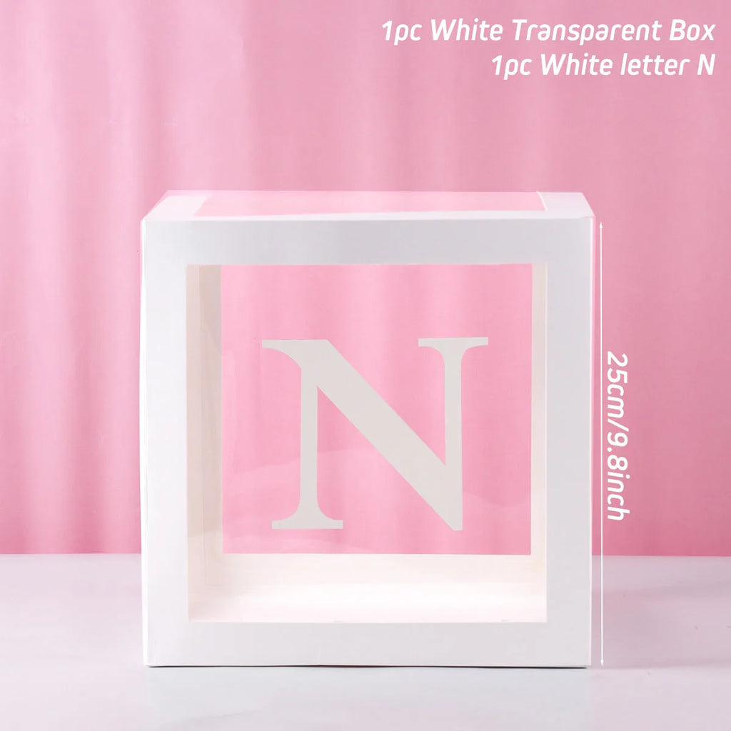 Transparent Baby Shower Box Boy Girl Birthday Decor 1st One First Birthday Wedding Party Decor Christening Babyshower Supplies