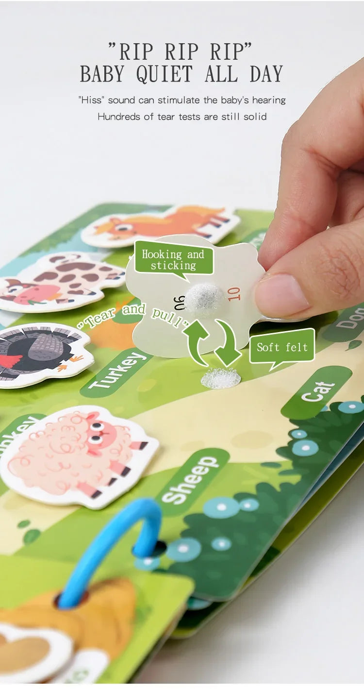 Busy Book for Kids, Animals Vehicles Dinosaurs Stickers, Matching Number & Letter Games, Interactive Learning Activity Book