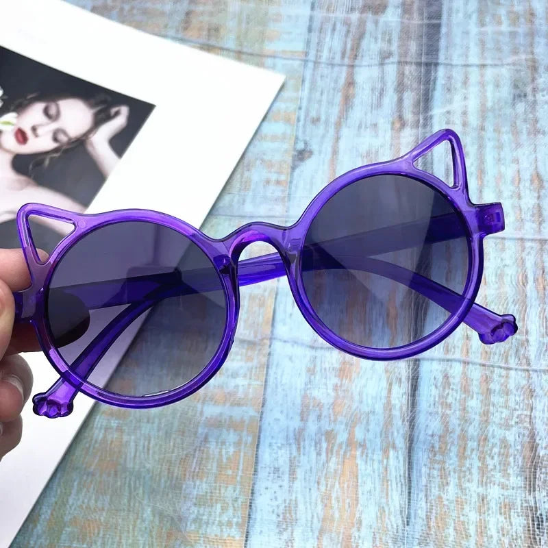 Girls Boys Cute Animal Cartoon Ears Sunglasses Outdoor Sun Protection Children Lovely Vintage Sunglasses Protection Classic Kids