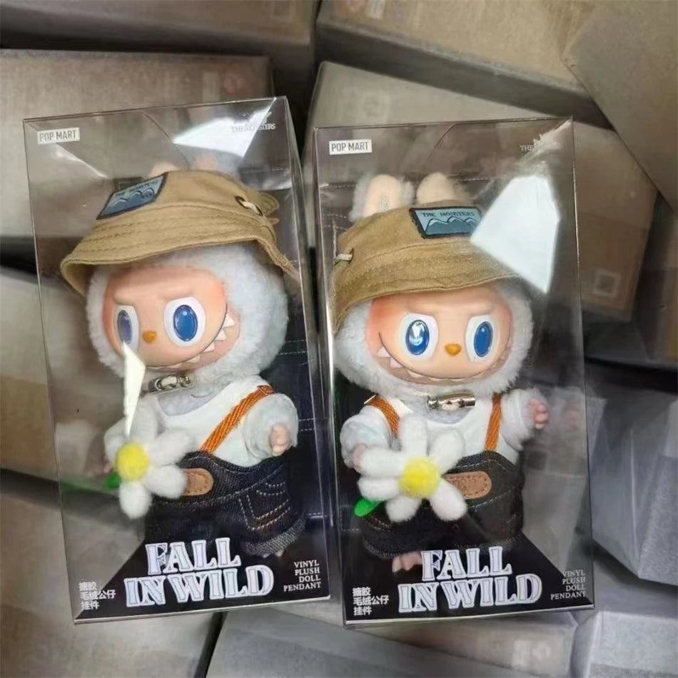 Labubu The Monsters Fall In Wild Series Plush Vinyl Doll Backpack Pendant Decoration Keychain Denim Labubu Fans Collect Gifts