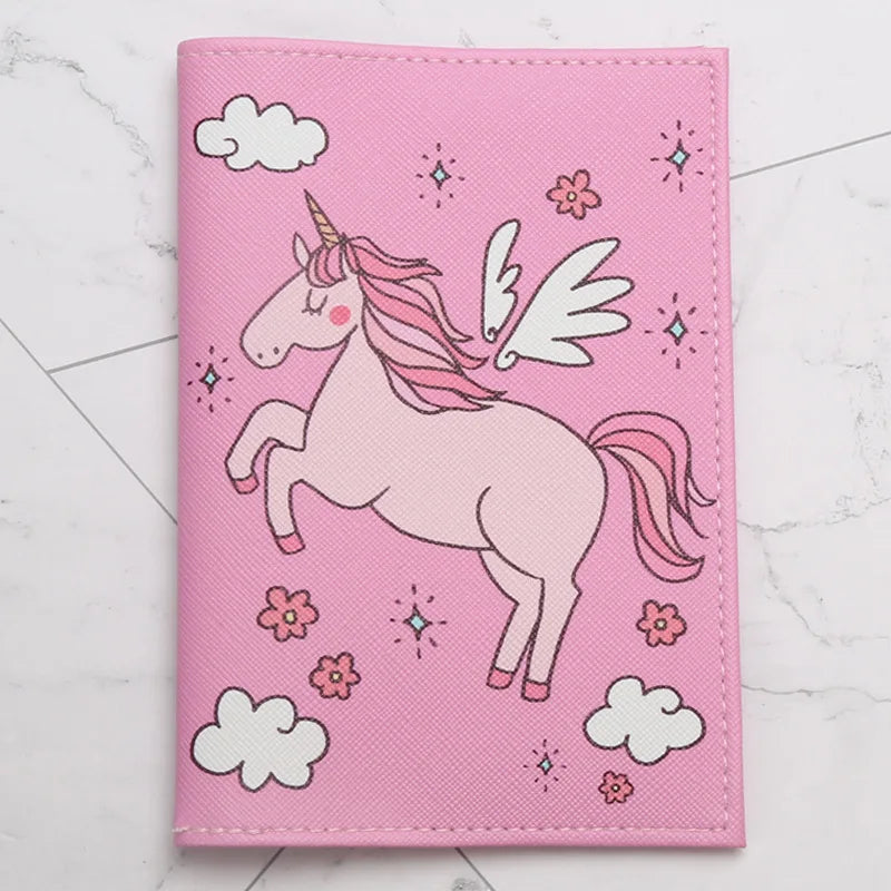 Cartoon Cute Passport Holder Boy Girl Travel Wallet Soft PU Covers for Passports Card Holder