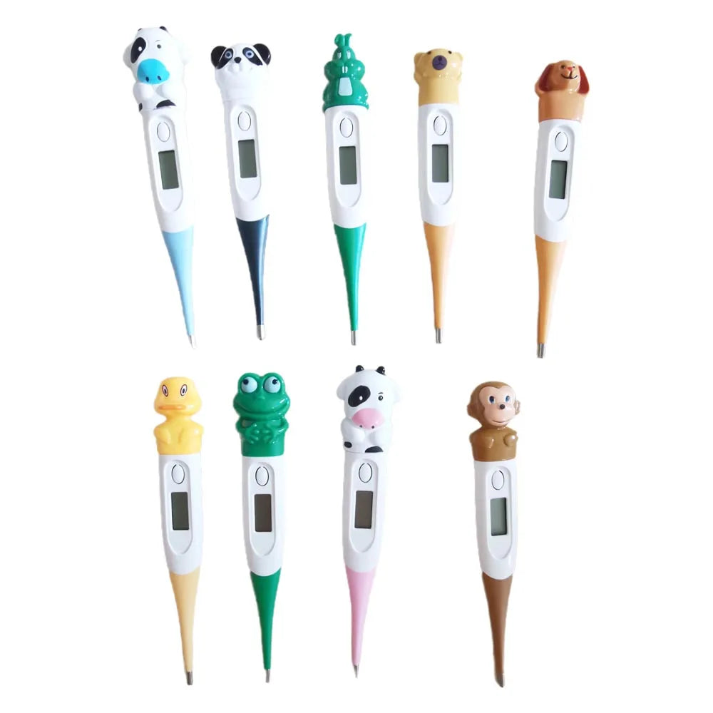 10 PCS Animal Cartoon Medical Thermometer Digital  Soft Head for Kids Child aldult fast Readings Ovulation High Accurate