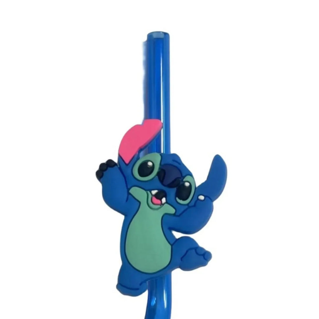 Cartoon Stitch Series Curved Straw Ice Cream Straw Soft Rubber Environmentally Friend Material Food Grade Artistic Design Straw