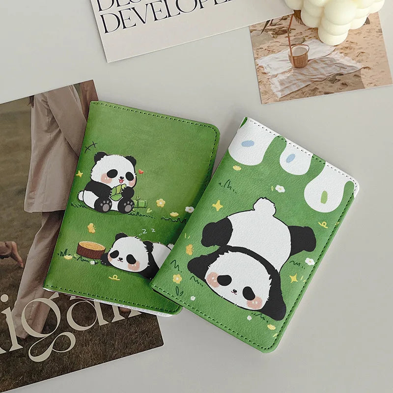 Cute Panda Passport Cover Girl Cartoon Pink Bear Bank Credit Card Passport Holder Case Women Travel Accessories Passport Wallet