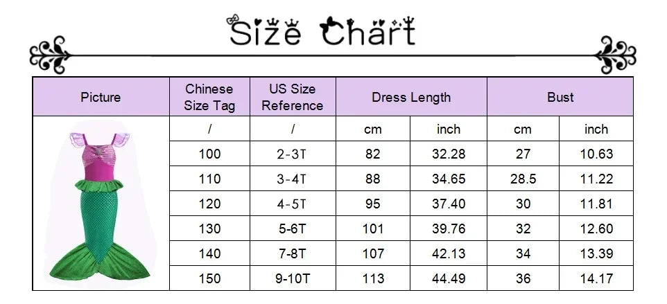 New Girl Dresses Princess Costume Kids Mermaid Cosplay Costume Kids Carnival Birthday Party Prom Costume Party Dresses For girls