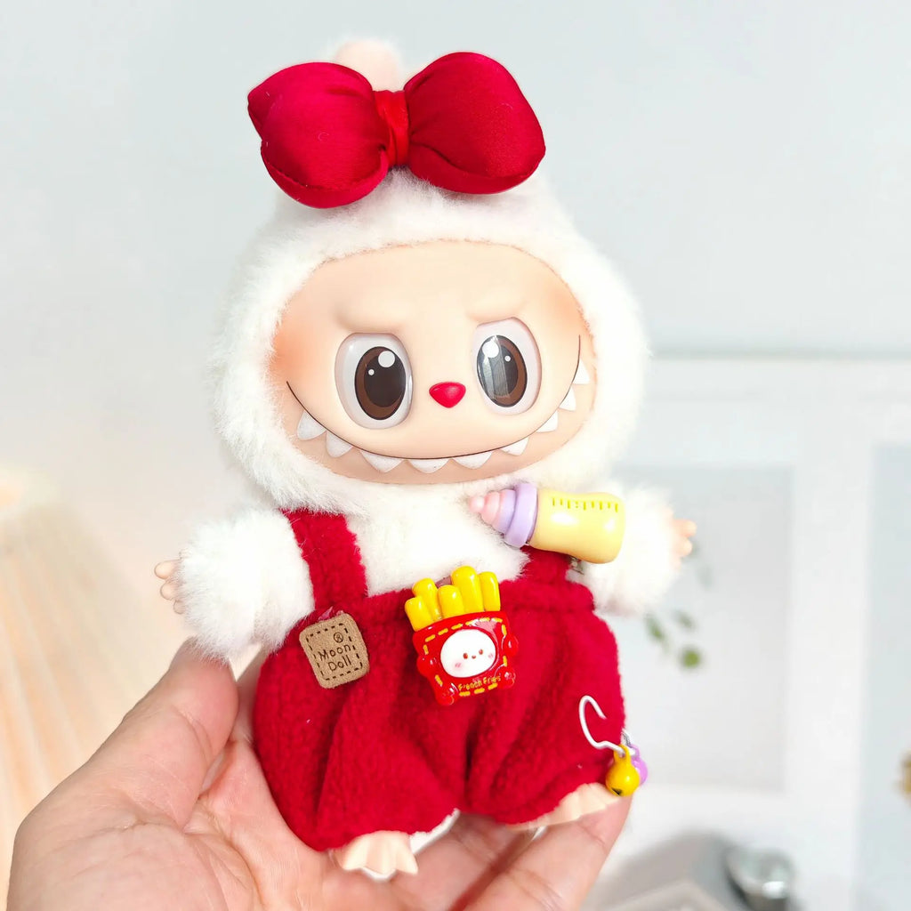 17cm Mini Plush Doll'S Clothes Outfit Accessories For Labubu V1 V2 Christmas Cookie Man Sweater Hat Clothing New Year Gift