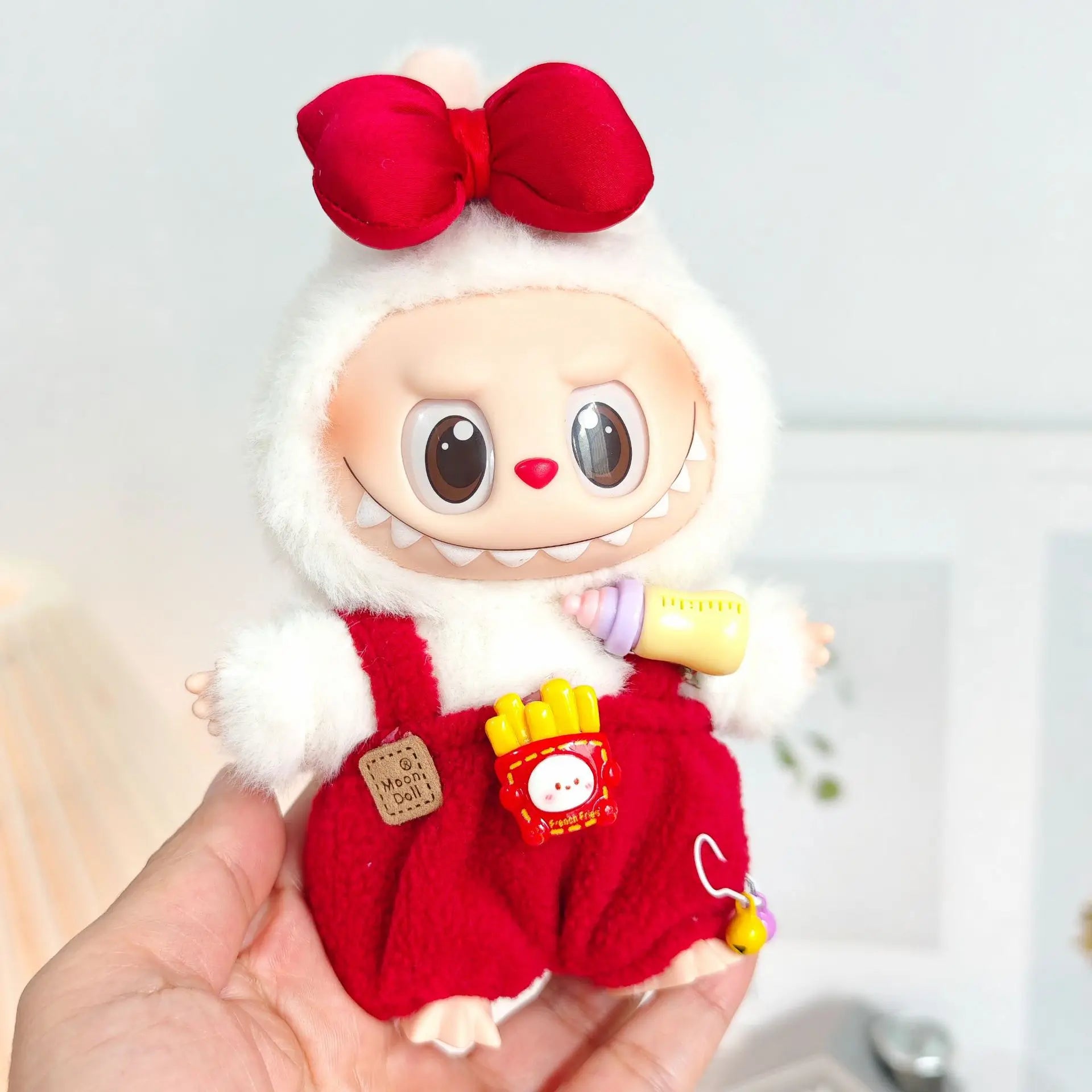 17cm Mini Plush Doll'S Clothes Outfit Accessories For Labubu V1 V2 Christmas Cookie Man Sweater Hat Clothing New Year Gift