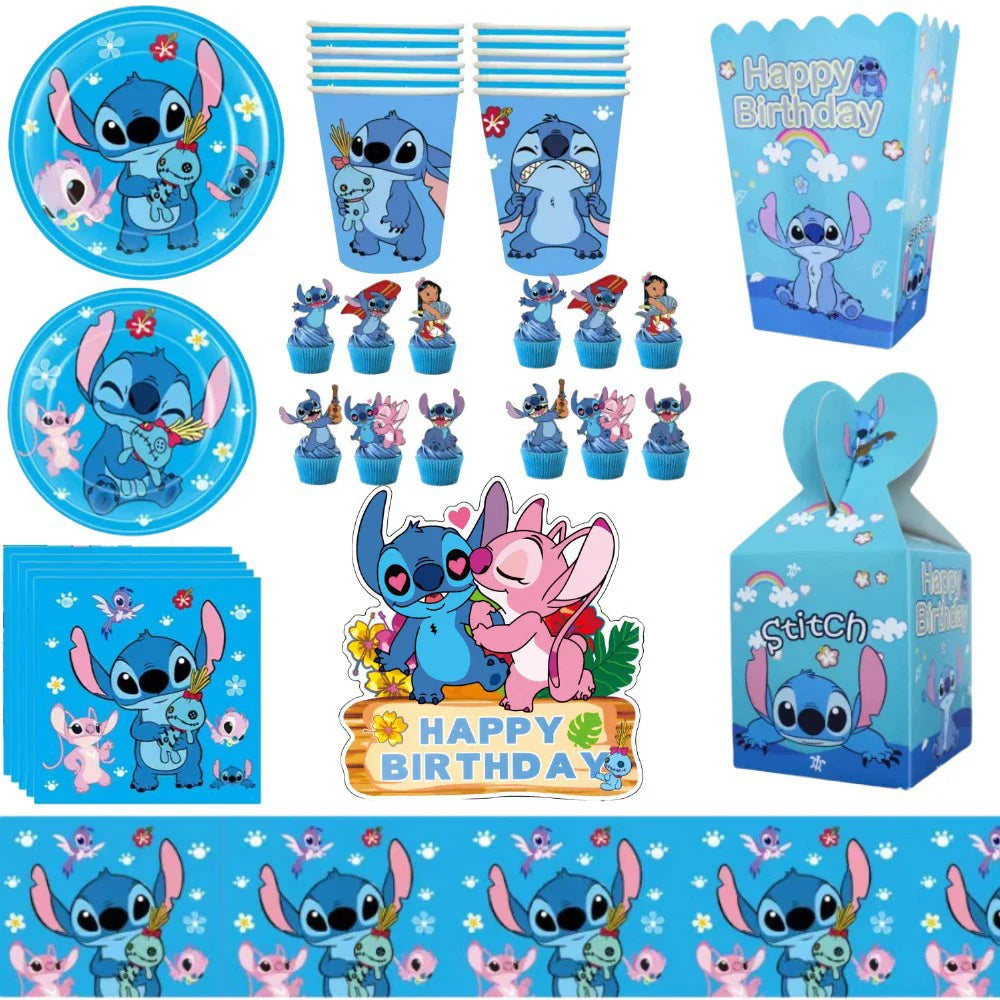 NEW Lilo And Stitch Birthday Party Decoration Tableware Balloon Cup Plate Banner Backdrop Lilo Stitch Theme Party Supplies Favor