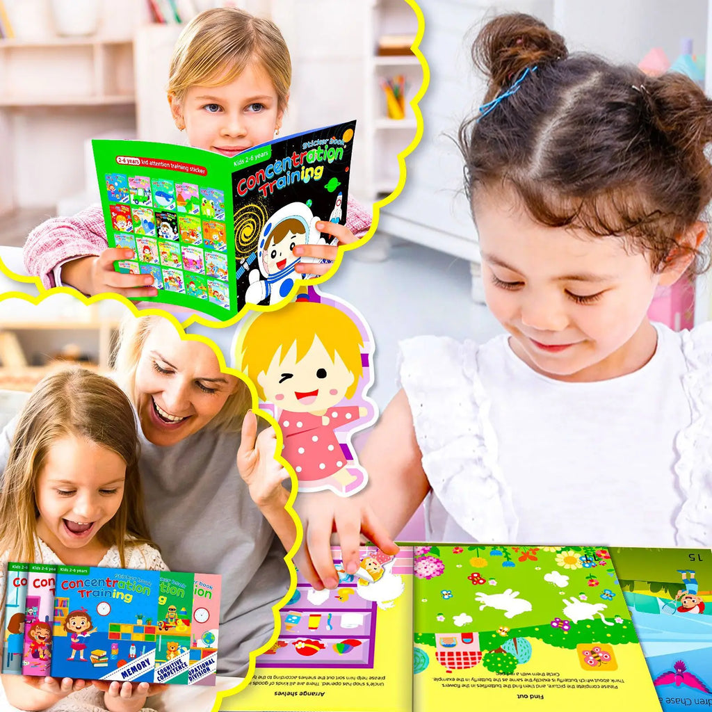 Baby Toys Sticker Book Multiple Scenarios Cartoon DIY Sticker Puzzle Educational Cognition Learning Toys for Kids Age 2-6 Gift