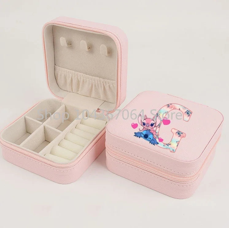 Lilo Stitch Mini Jewelry Storage Box Travel Organizer Jewelry Case Organizer Display Storage Earrings Holder Case Birthday Gifts