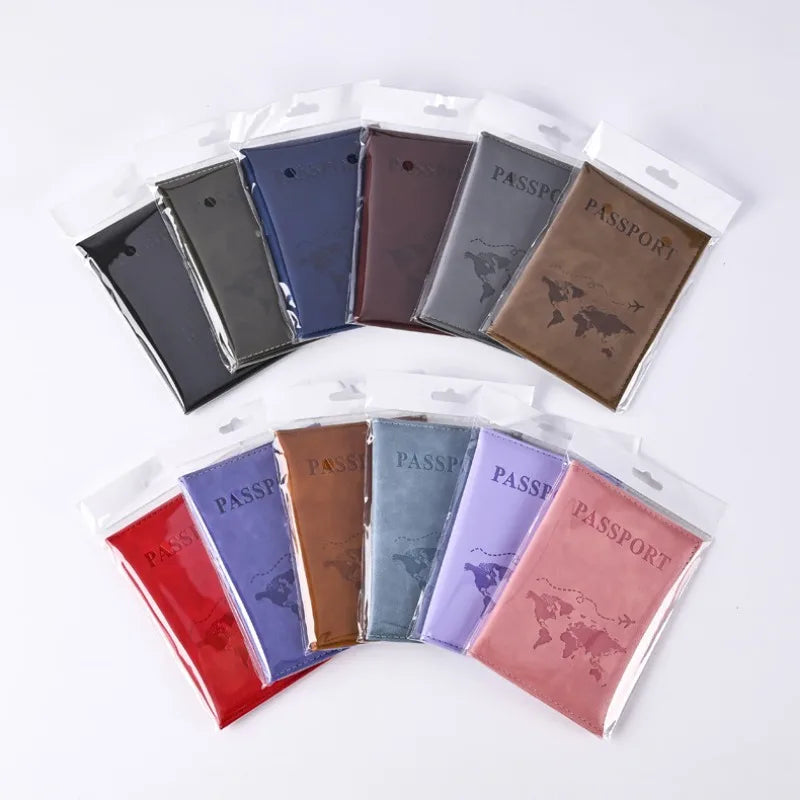 Unisex Airplane Passport Cover Women Men Travel Passport Case Leather Pink Cute Passport Wallet Purse Girl Card Holder Bags