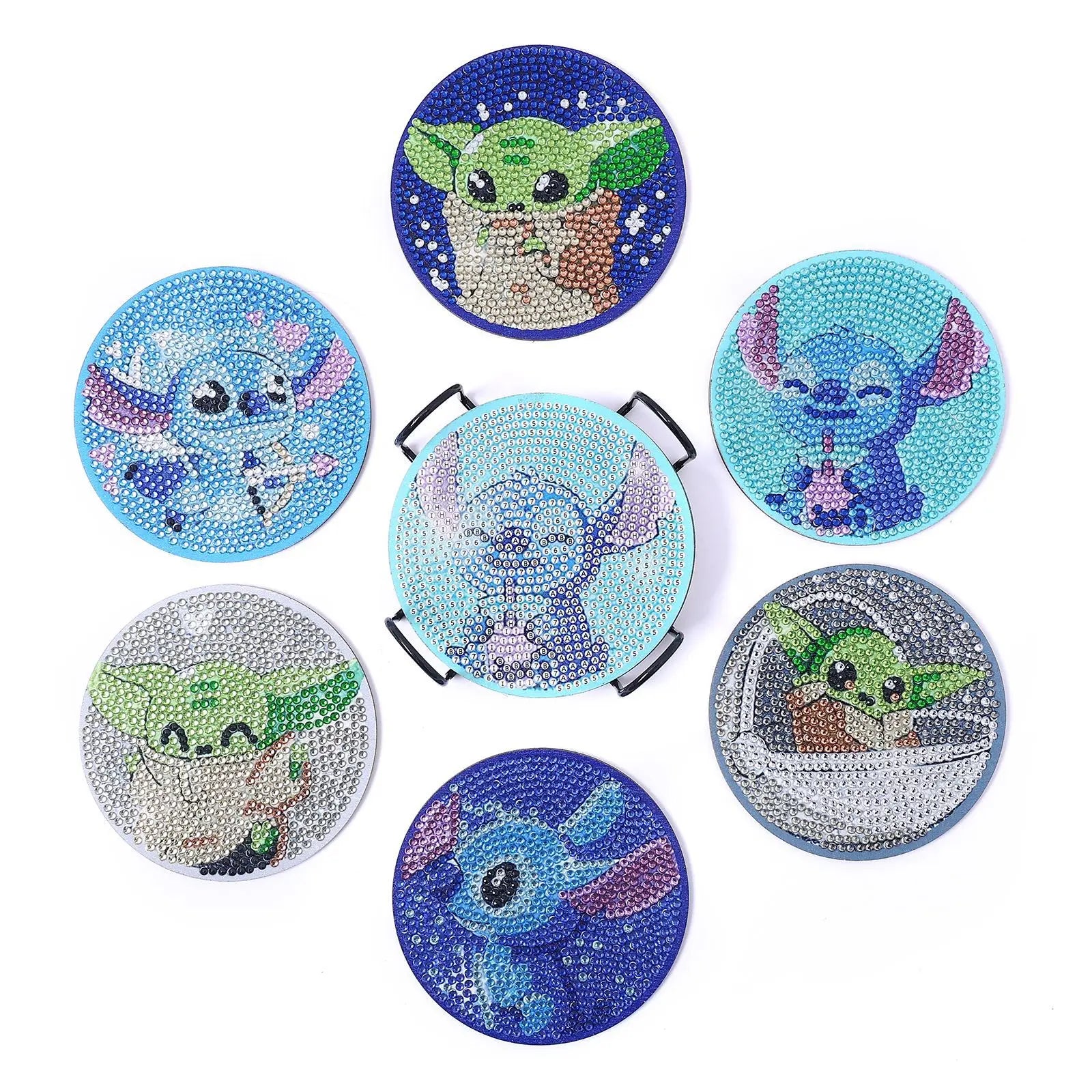 5DDIY Wooden Dot Diamond Cup Cushion with Thermal Insulation and Anti Slip Diamond Painting Stitch Coffee Cup Cushion