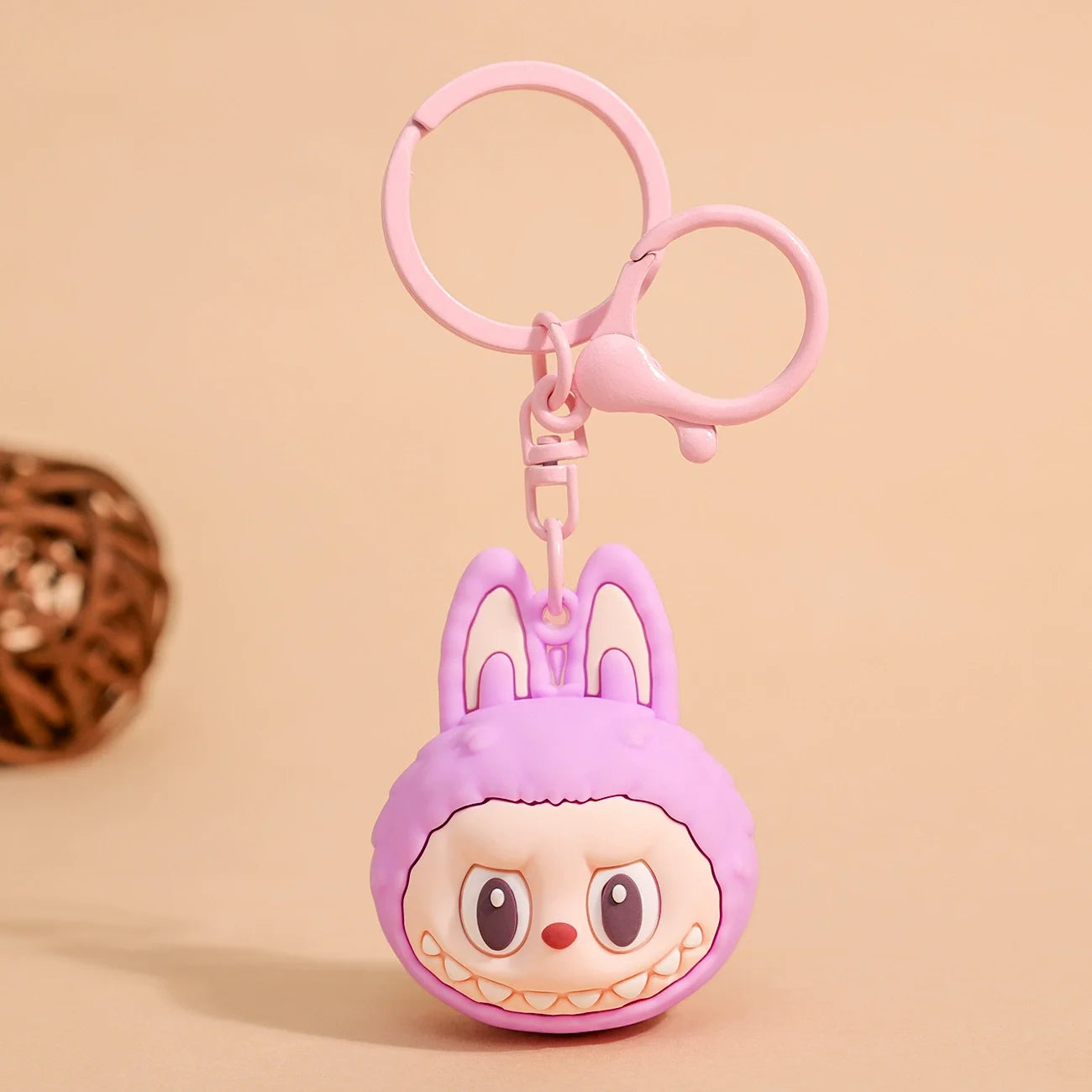 Cute Labubu Doll Pendant Keychain Exquisite Doll Fluff Pvc Toy Phone Ornaments Bag Charms Car Key Chain Kawaii Accessories Gifts