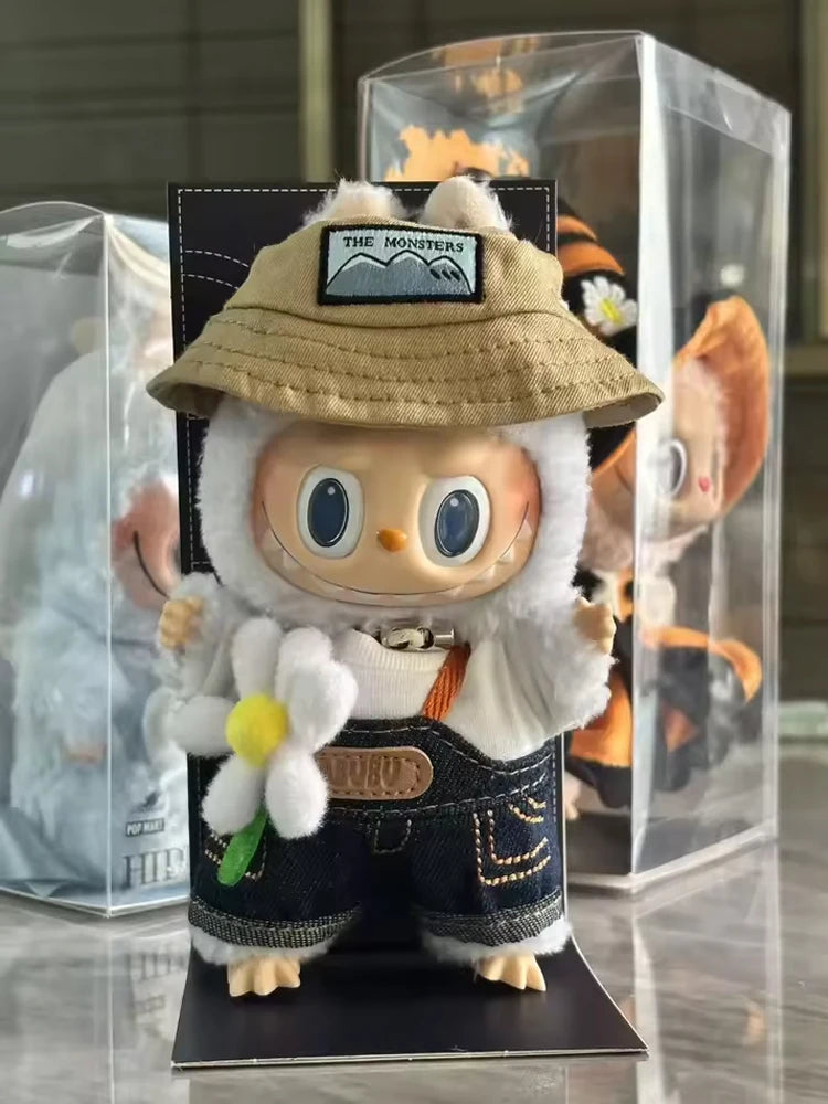 Labubu The Monsters Fall In Wild Series Plush Vinyl Doll Backpack Pendant Decoration Keychain Denim Labubu Fans Collect Gifts