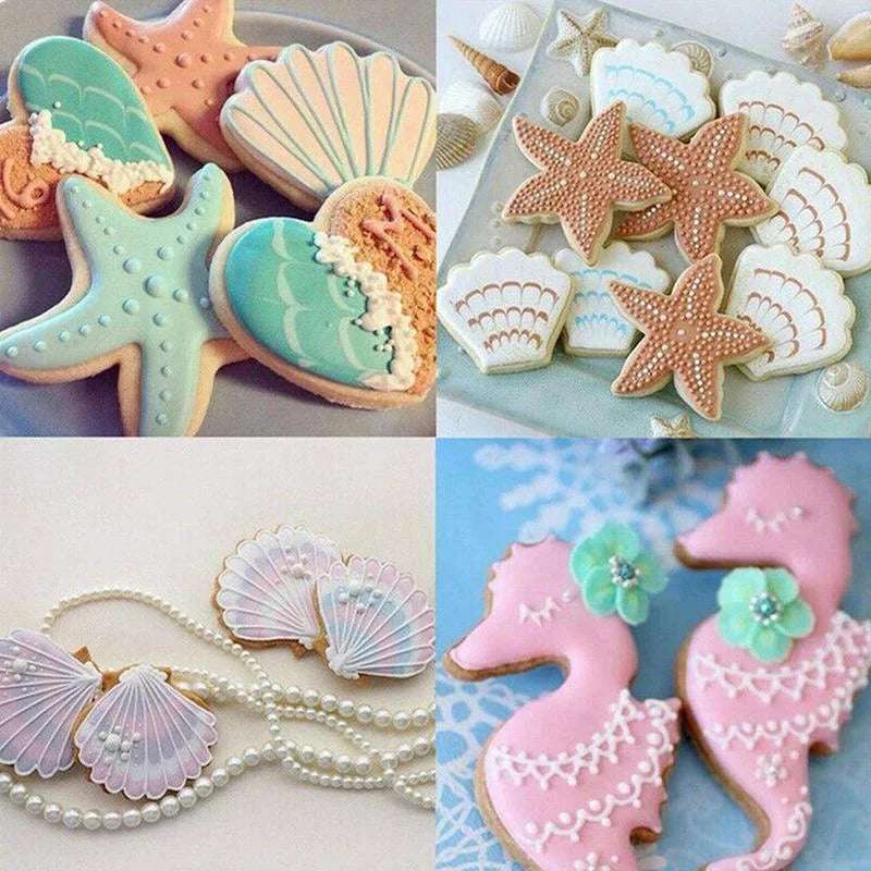 3Pcs/lot Ocean Seahorse Starfish Cookie Cutter Mold Under The Sea Mermaid Birthday Party Decoration DIY Cake Biscuit Baking Tool