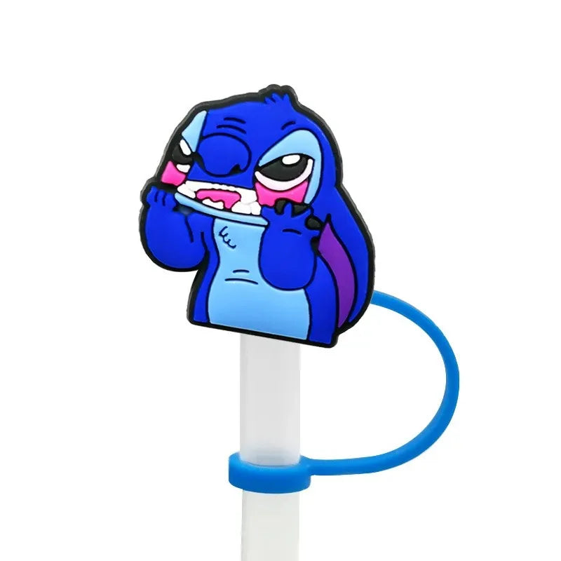 Hot Toys Stitch Straw Cover for Stanley Cup,Straw Topper Compatible with 30&40Oz Tumbler Handle,10mm/0.4in Silicone Straw Cover
