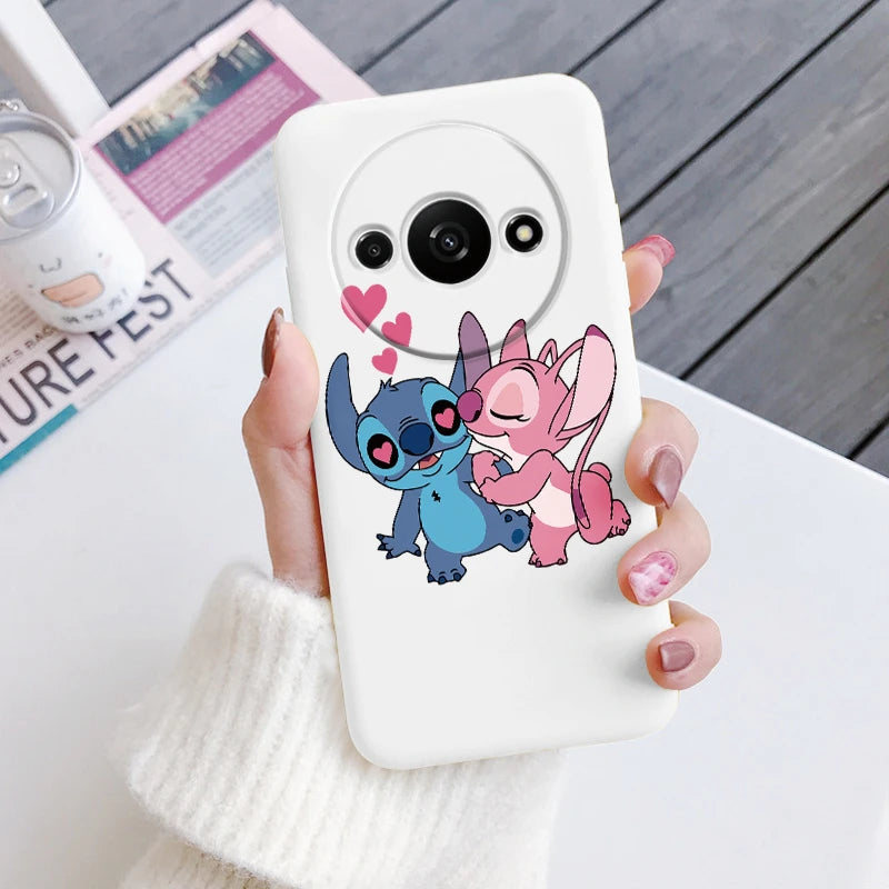 For Redmi A3 Phone Case Soft Silicone Shockproof Super cute Stitch Love?Cover For Xiaomi Redmi A3 Shell RedmiA3 A 3 Bumper Shell