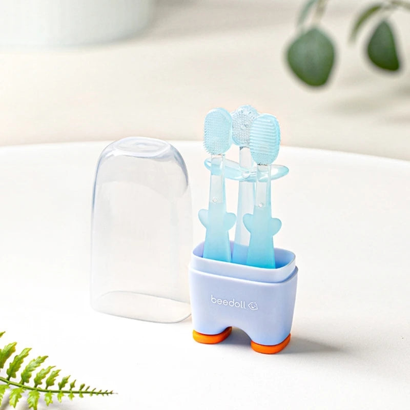 3 Pcs Baby Toothbrush Soft Silicone Kids Training Toothbrush Boys Girls Molar Tooth Brush Children Dental Oral Care Tooth Brush