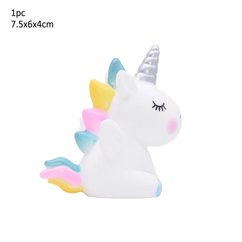 Rainbow Cake Toppers Baby Shower Girl 1st Birthday Party DIY Decoration Kid Cupcake Wrapper Wedding Unicorn Theme Party Supplies