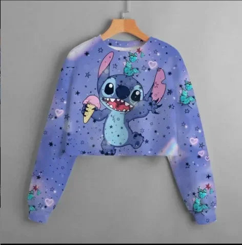 23024New Lilo & Stitch Cartoon Anime Hoodie for Boy Girl Kids 3D Print Women Clothing Coat Streetwear Sweatshirt Zipper