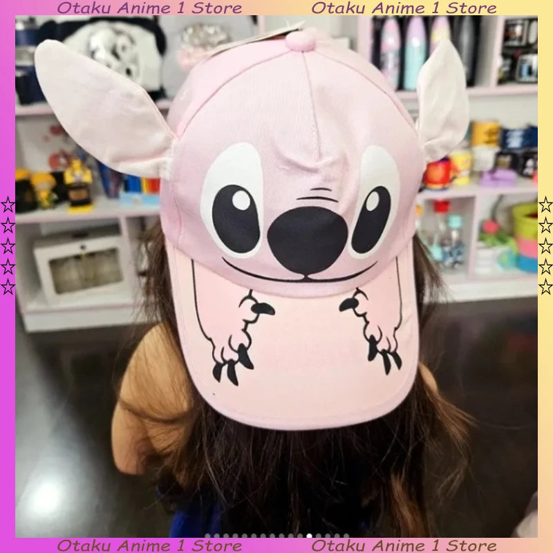 Cute 3D Ear Stitch Hats Cartoon Embroidery Lilo & Stitch Baseball Cap Children Outdoor Sun Hats Fashion Accessory Birthday Gift