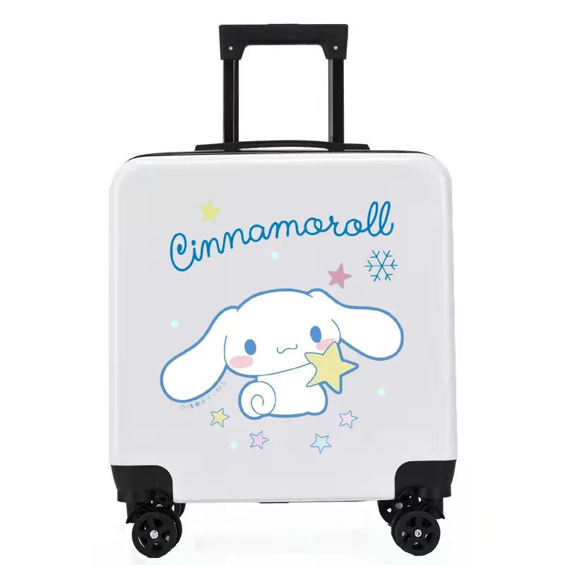 Sanrios New Child Trolley Case Cute Cartoon Kuromi Anime Hello Kittys Universal Wheel Suitcase Boy Girl Password Lock Suitcase