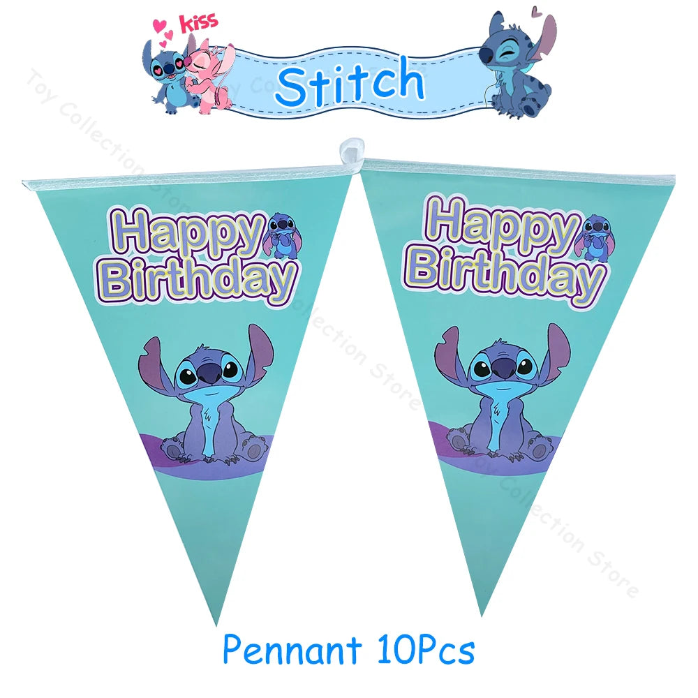 Lilo and Stitch Cartoon Children's Birthday Party Decoration Paper Plate Latex Foil Ballon Tablecloth Baby Shower Party Supplies