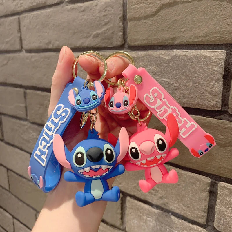 Lilo & Stitch Toys Keychian Children Anime Stitch Pendant Doll Keyring Kawaii Angel Keychians Cute Girls Christmas Gifts