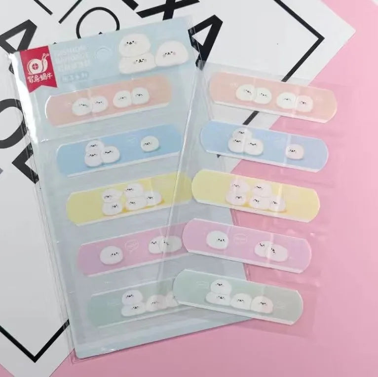 5pcs Cute Cartoon Waterproof Breathable Bandages for Girls Anti Blister Ins Style Adhesive Wound Care Plasters Baby Bandage