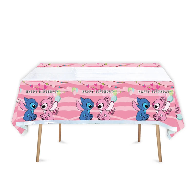 Stitch Birthday Decoration Supplies Disposable Tableware Kit Lilo and Stitch Birthday Party Cups Plates Tablecloth Supplies