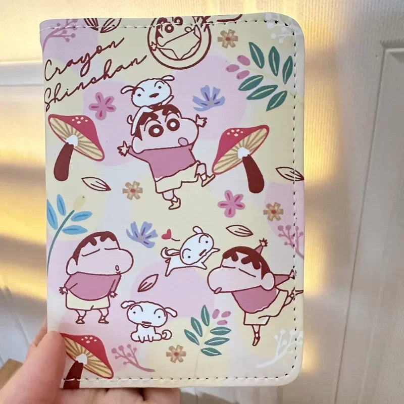 Sanrio Cinnamoroll Kuromi Mymelody Cartoon PU Passport Cover kawaii Anime Travel ID Credit Card Holders Clip Bags Girls Gifts