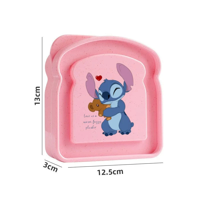 Stitch Sandwich Containers Lunch Box Toast Storage Box with Lid Portable Food Storage Case Reusable Microwave Lunch Case Gifts