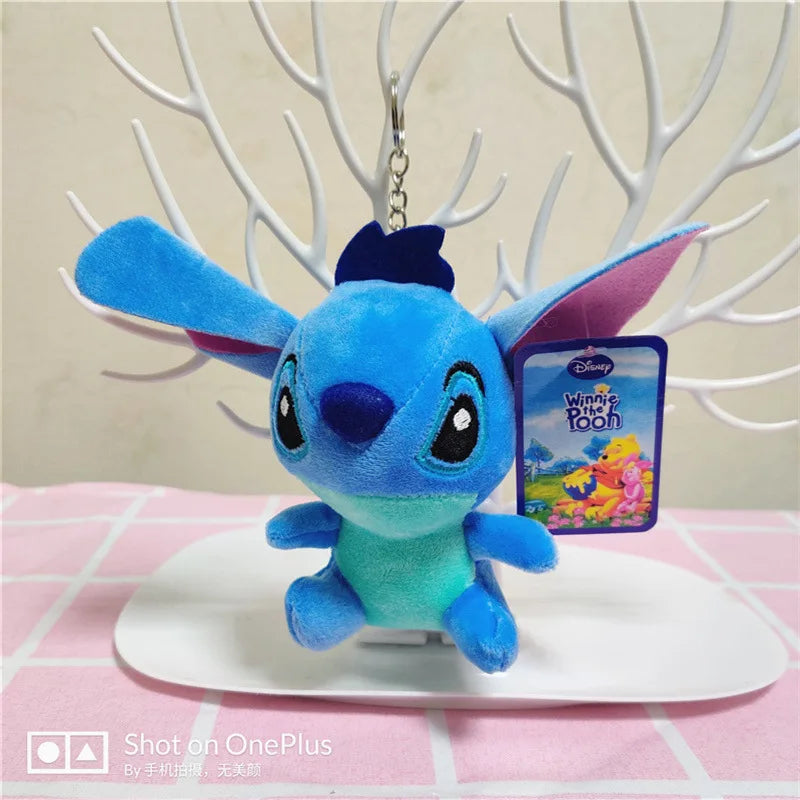 Wholsale 20pcs/lot 10cm Winnie the Pooh Lilo Stitch Plush Toys Cute Rabbit Daisy Animal Stuffed Small Pendant Gifts For Kids